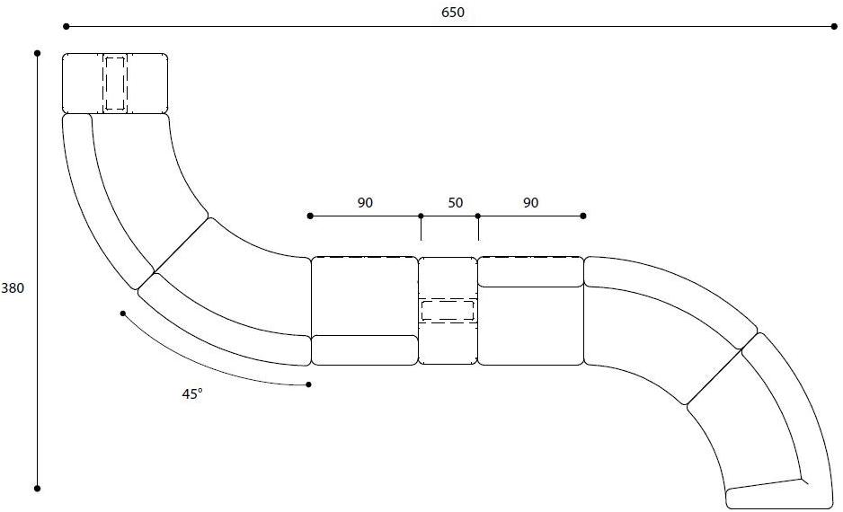 Varaschin Изогнутый модульный садовый диван из ткани Belt 221 - Вид №12