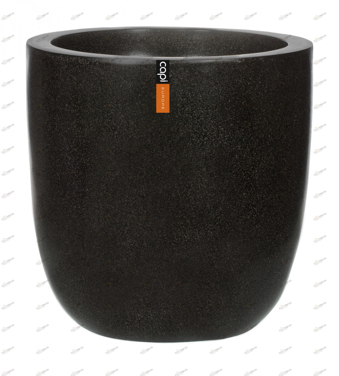 Уличный вазон 37*37 см черный мрамор "Альма" CAPI EUROPE СОВРЕМЕННЫЙ 117222 Черный 