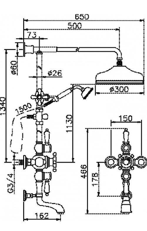 592.VN32H.AC Душевая система Huber Victorian Santreyd - Вид №2