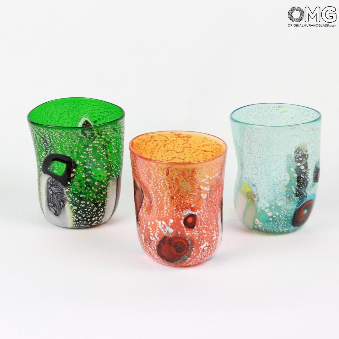 593 ORIGINALMURANOGLASS Набор из 3 бокалов -tetui- Goto di Fornace - муранское стекло OMG 8 см  - Вид №1