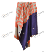 Плед MICHELLE APERO ДИЗАЙНЕРСКИЕ, ОРНАМЕНТ 010371 Оранжевый;фиолетовый 