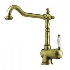 960799 BASIC/PREMIUM Ретро носик 1866 Смеситель для мойки Старая Латунь GRB MIXERS