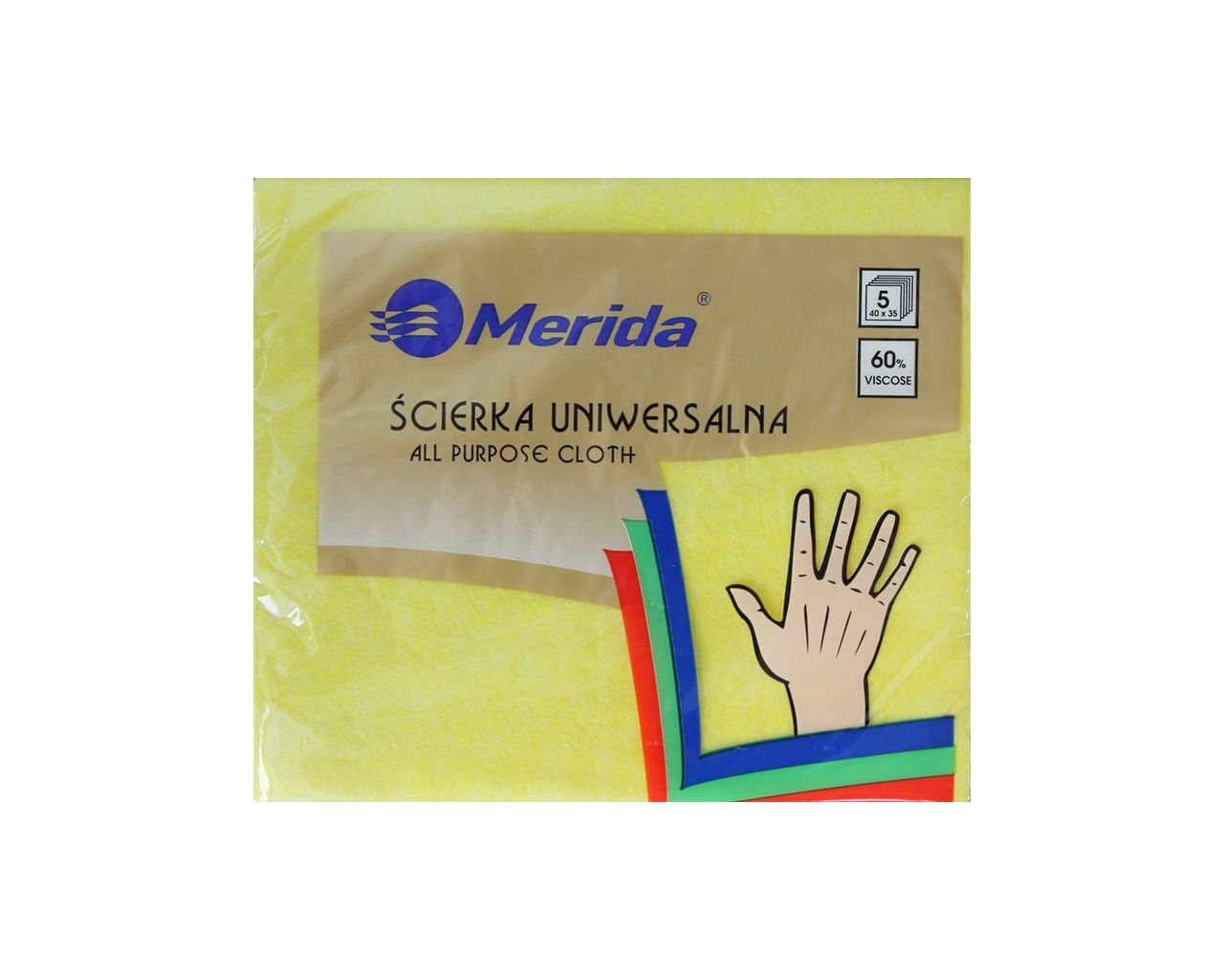 SRL004 Салфетка универсальная желтая, в упаковке 5 шт. Merida  - Вид №2