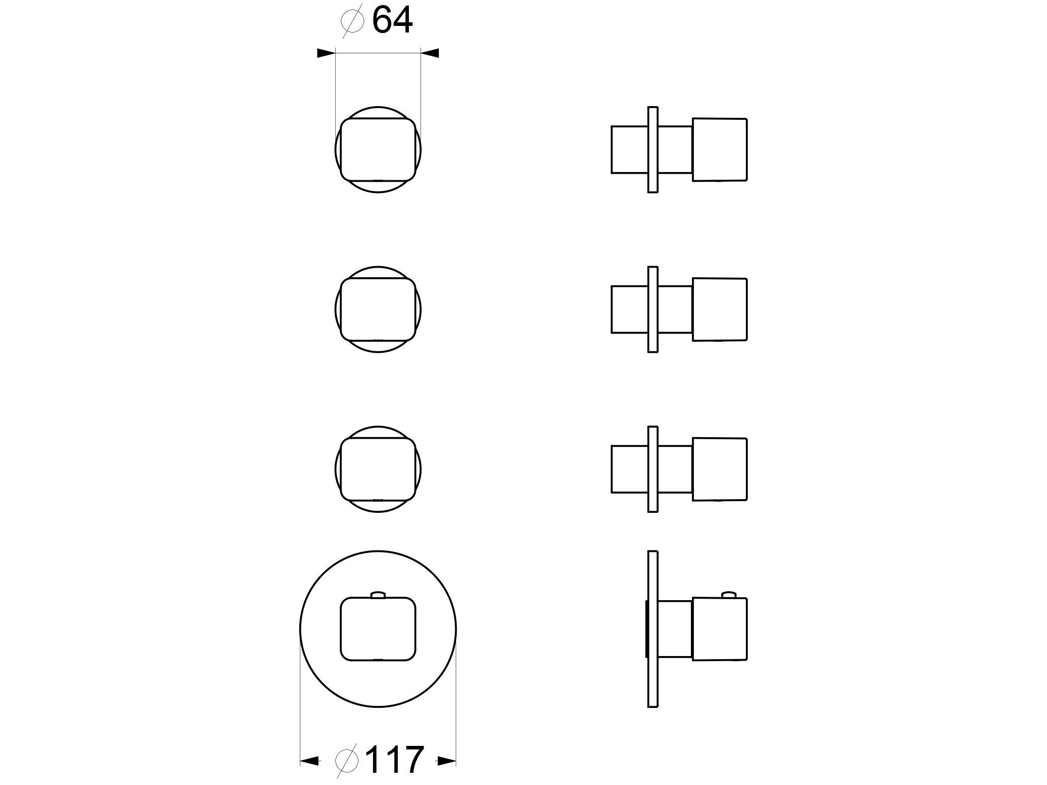 Термостатический смеситель для душа GUGLIELMI RUBINETTERIE GZero ARCH-00142337 - Вид №1