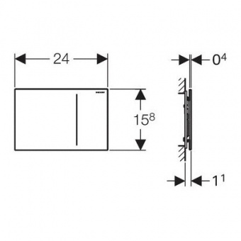 115.620.FW.1 смывн.клавиша SIGMA70 (сталь) Santreyd  - Вид №1