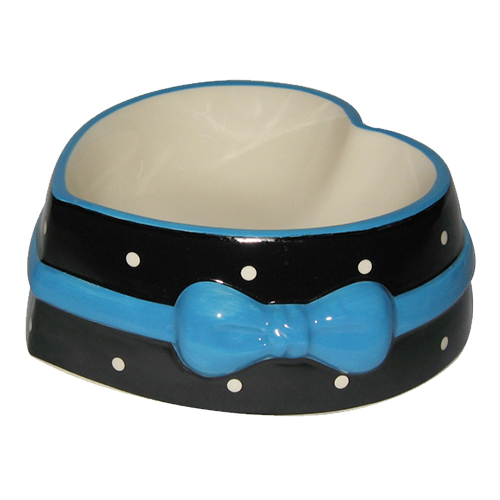 ПР0049191 Миска для животных Heart голубая керамическая 16х15,5х6см 250мл Foxie 