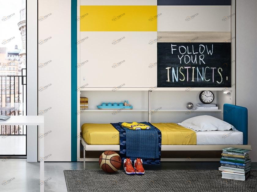 CLEI Выдвижная односпальная кровать из меламина Kali sun-id-1499384