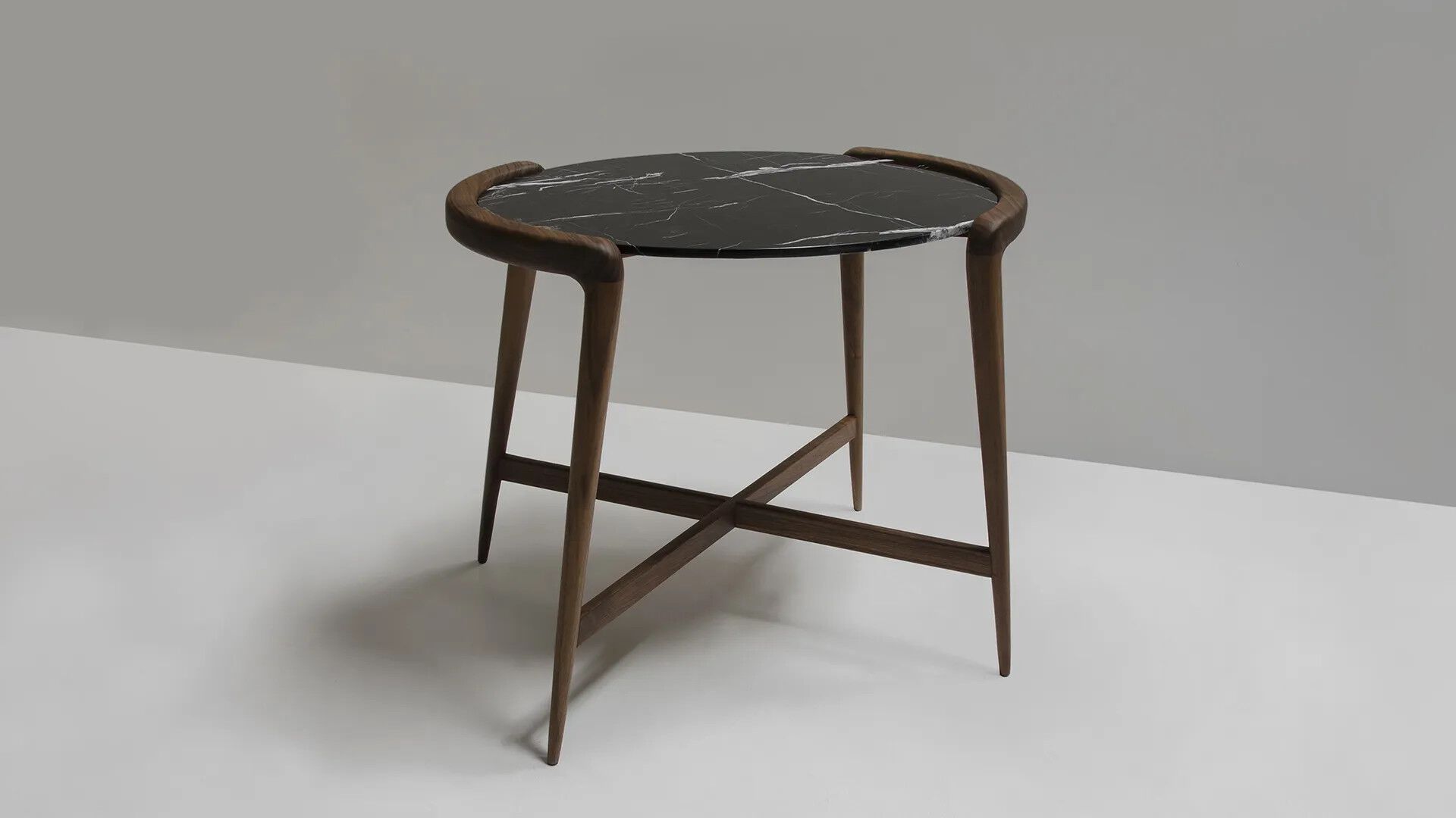 Высокий журнальный столик из грецкого ореха с мраморной столешницей Mobi Versus ARCH-00033913 - Вид №5