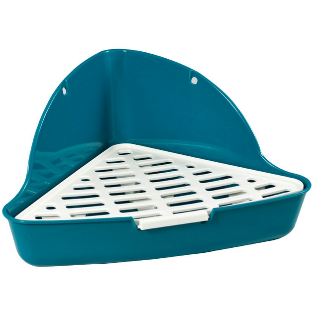 ПР0039543 Туалет для грызунов угловой с сеткой для кроликов и хорьков 27х27х10см TRIOL  - Вид №3