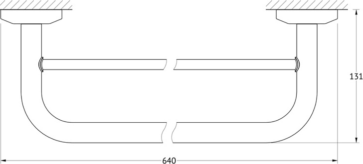 ST-27 C Штанга для полотенца двойная 60 cm FBS Standard - Вид №1