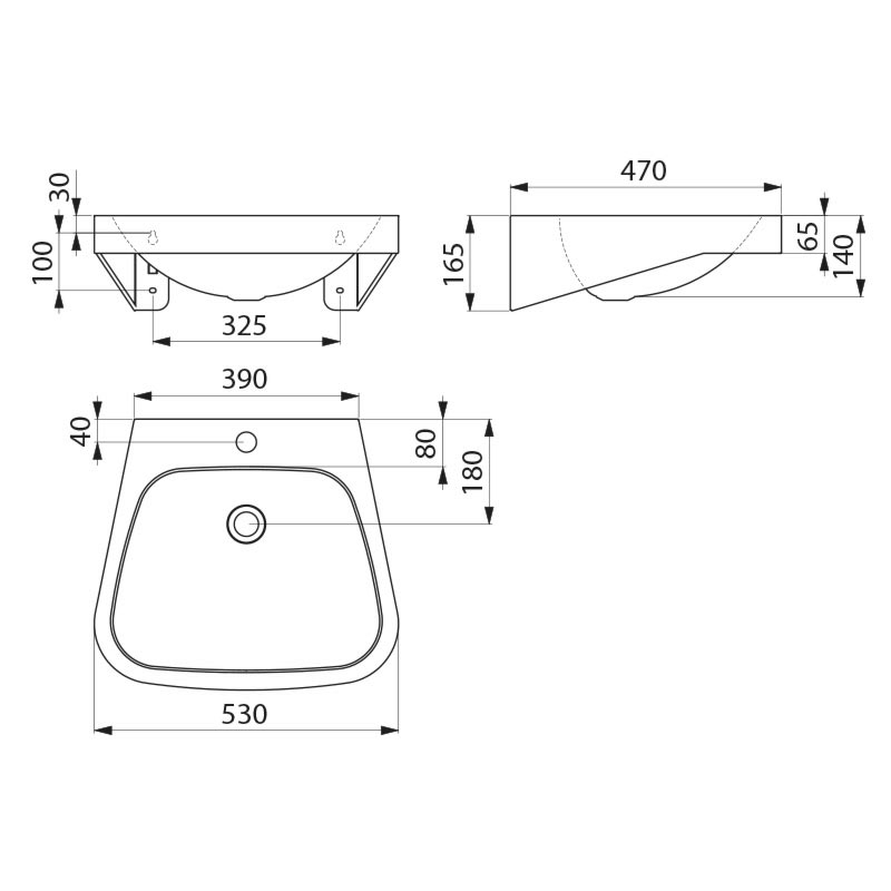 121430 Умывальник настенный FRAJU DELABIE  - Вид №1