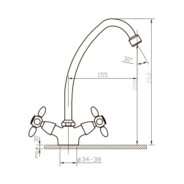 022 Turbo  Смеситель для кухни  ARGO kran 022turbo - Вид №1