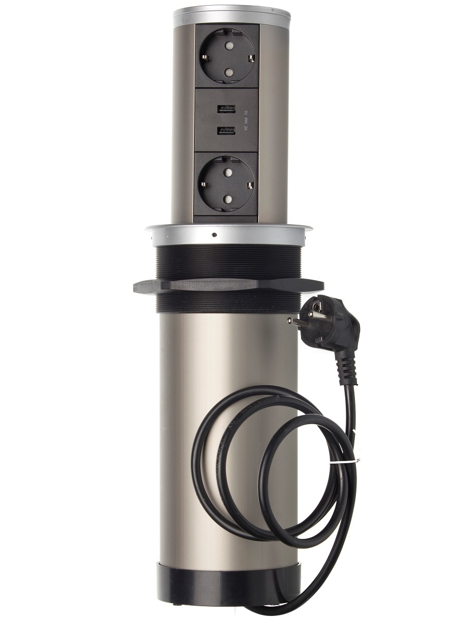 Блок электрических розеток Echo 12019 Silver NAVAKO  - Вид №2