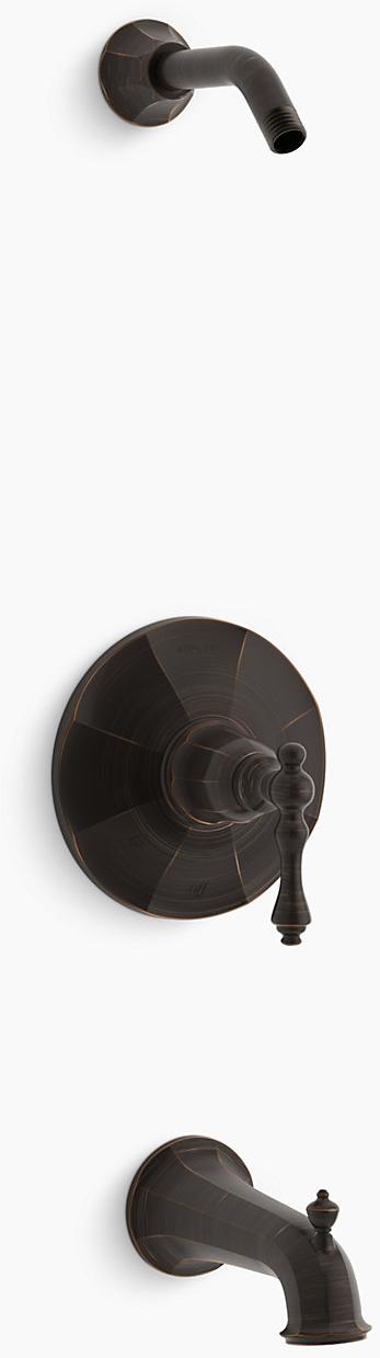 KOHLER Kelston Rite-Temp клапан для ванны и душа с рычажной ручкой и изливом, без насадки для душа K-TLS13492-4-2BZ 