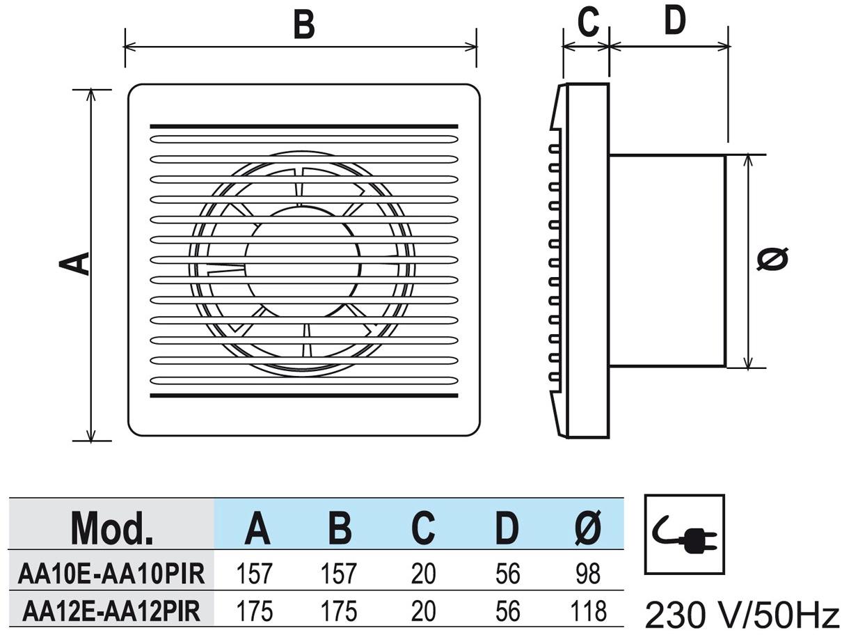 First Corporation Осевой настенный вентилятор с инфракрасным управлением La ventilazione Aa10pir - Вид №2