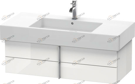 VE621402222 Vero Тумбочка подвесная Белый глянцевый декор Duravit