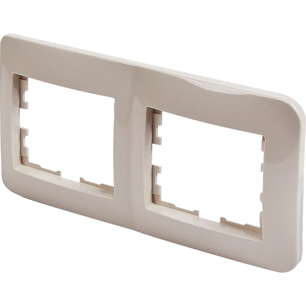 Рамка для розеток и выключателей Lezard Karina Life 2 поста горизонтальная цвет кремовый STLM-2121644 - Вид №1