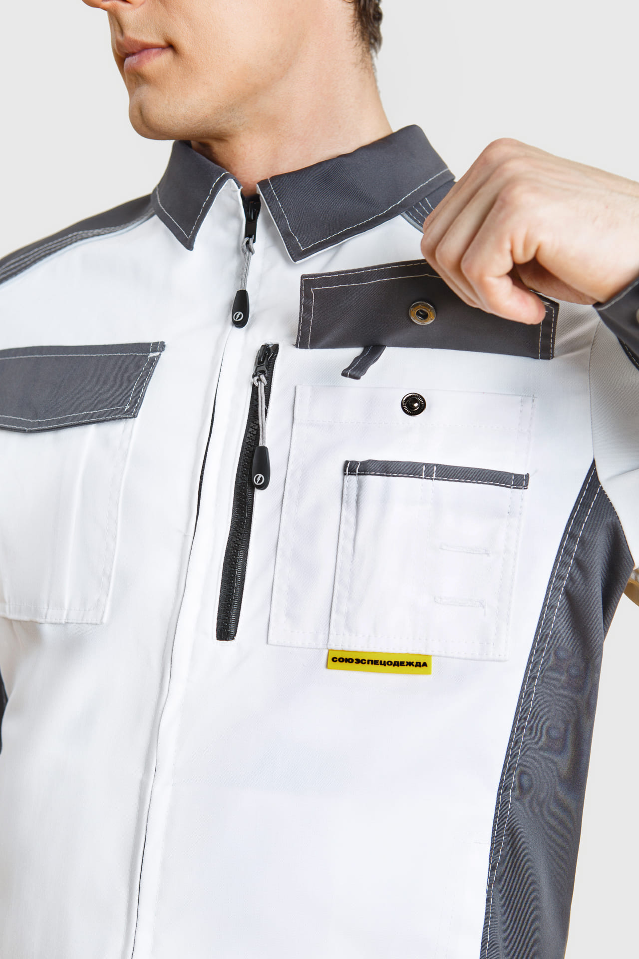 4974833 Костюм  NEW белый графит STATUS  Летняя спецодежда  размер 64-66/170-176  - Вид №10
