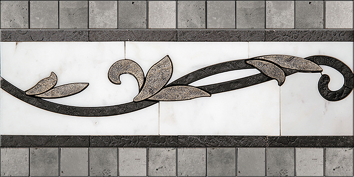 БОРДЮР ИЗ МРАМОРА LN-6 SKALINI FLORAL LN6 - Вид №1