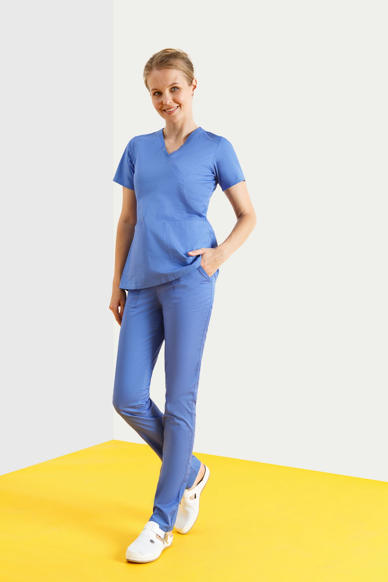 63952 Брюки женские цвет blue SINDIKA  Медицинская одежда  размер 44 (S)  - Вид №2