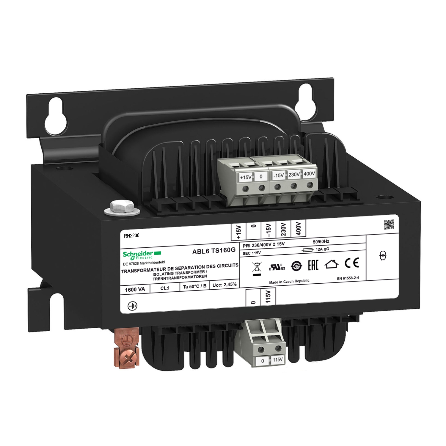 ABL6TS160G ТРАНСФОРМАТОР 230-400В 1X115В 1600ВA Schneider Electric Блоки питания и тарансформаторы 