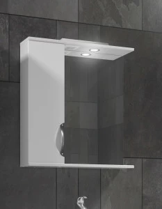 Зеркало Callao 650 левый, со спотом650⨉150⨉700 мм белый