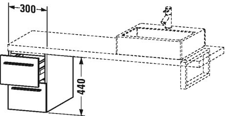 XL543504949 Шкафчик для консоли X-Large #XL5435 300 x 548 мм Графит матовый, декор Duravit - Вид №1