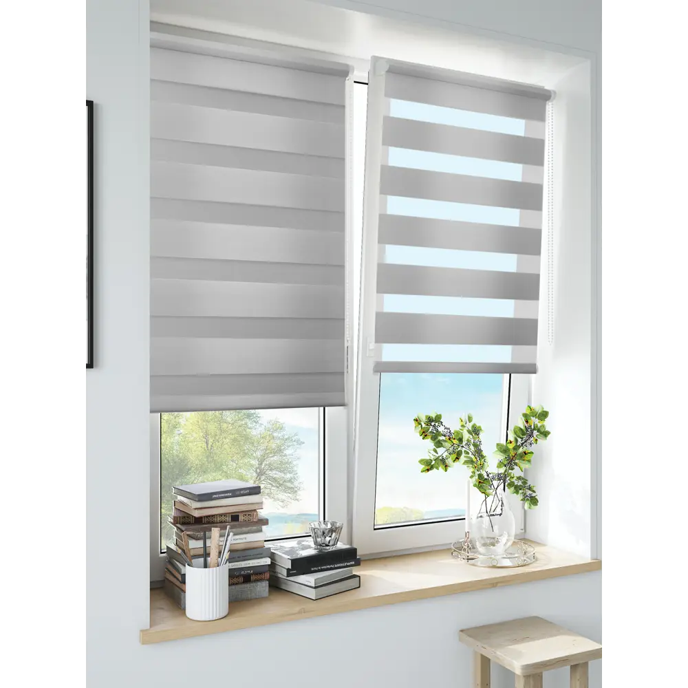 INSPIRE Peter — рулонная штора день-ночь светло-серая 120x175 см 85225684 STLM-0060118 - Вид №10