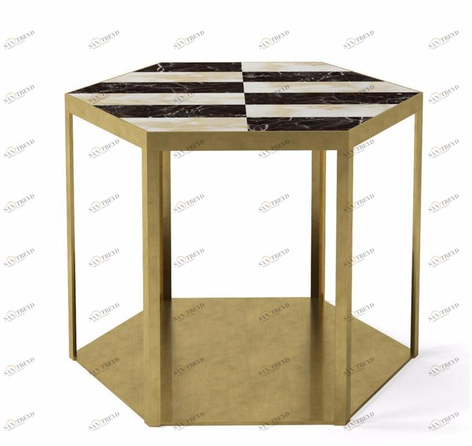 MARIONI Низкий мраморный журнальный столик для гостиной Mel 02830b/mi - 02830b/m