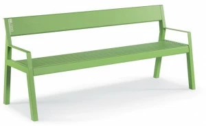 City Design Скамья стальная с подлокотниками со спинкой Casteo