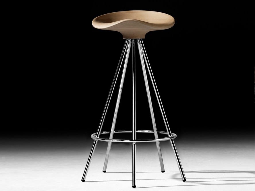 Алюминиевый и деревянный барный стул с подставкой для ног BD Barcelona JAMAICA ARCH-00133109 - Вид №2