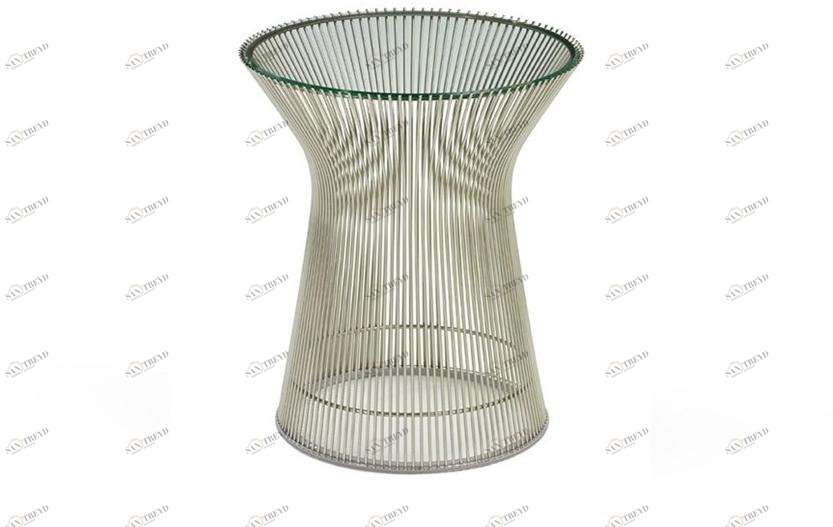 KNOLL Круглый сервировочный стол из стали и хрусталя Platner sun-id-1347760