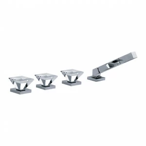 Смеситель для ванны на 4 отверстия ½“, монтаж на борт ванны JOERGER Empire Royal Crystal