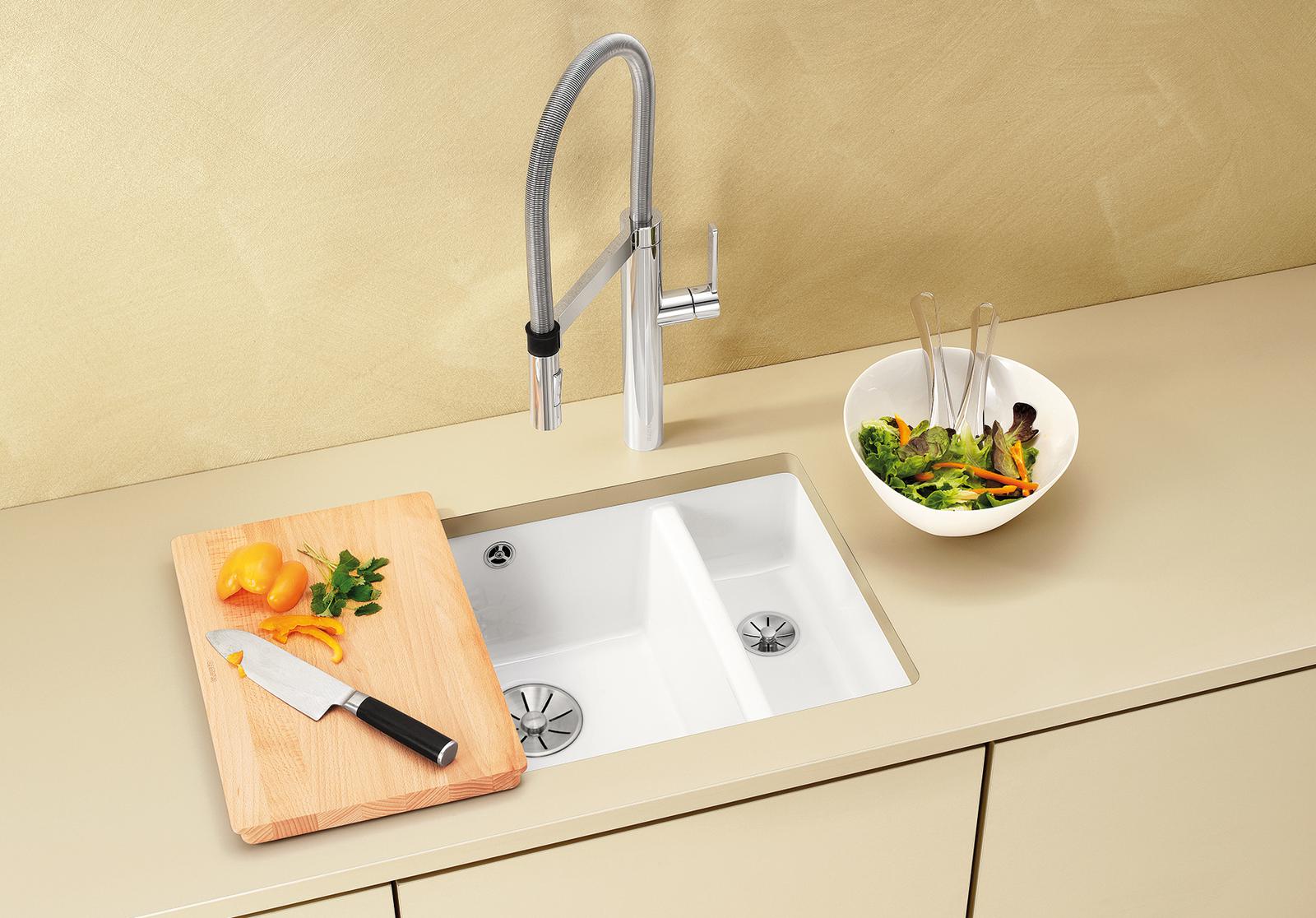 523741 Кухонная мойка Blanco Subline 350/150-U Ceramic белый  Blanco Subline Белый - Вид №2