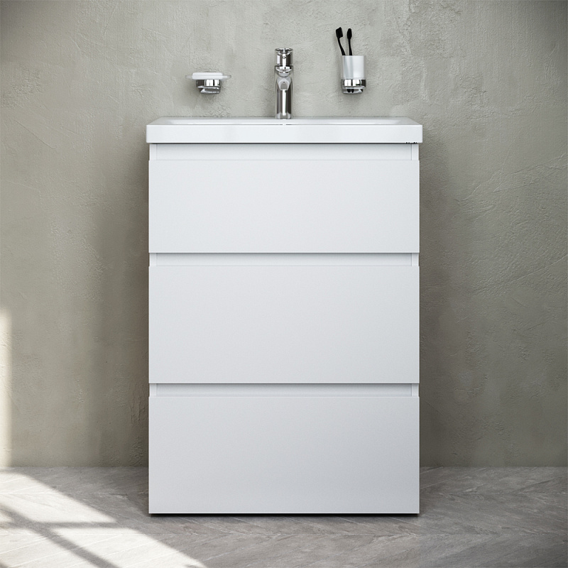 M91FSX0602WG База под раковину напольная 60 см 3 ящика белый глянец AM.PM Gem S 