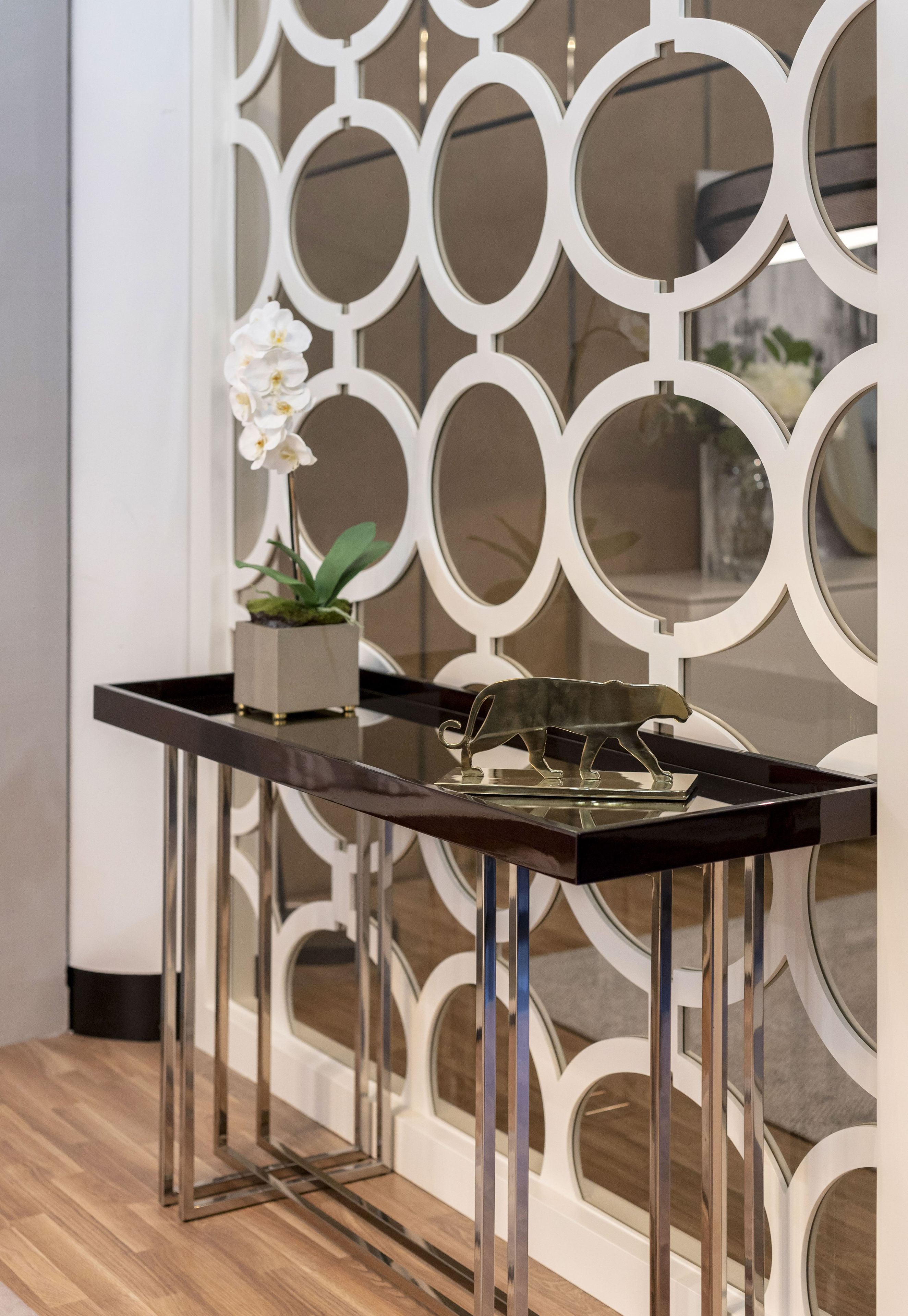 Прямоугольная консоль из нержавеющей стали и дерева Stylish Club ARCH-00094826 - Вид №13