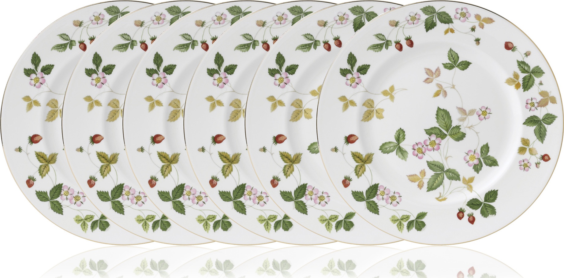 10672530 Wedgwood Набор тарелок обеденных Wedgwood Земляника 27см, 6шт, фарфор Фарфор костяной 