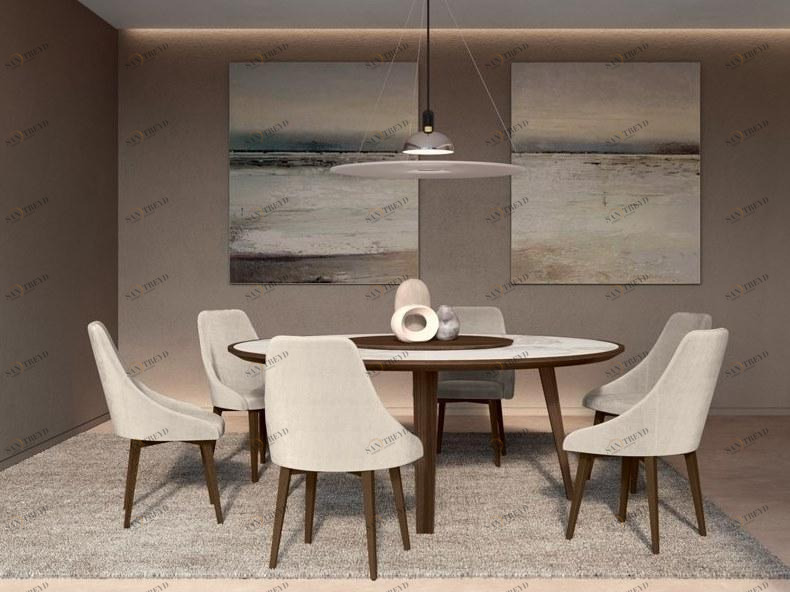 Febal Casa Круглый обеденный стол с ленивой сьюзан sun-id-1508833