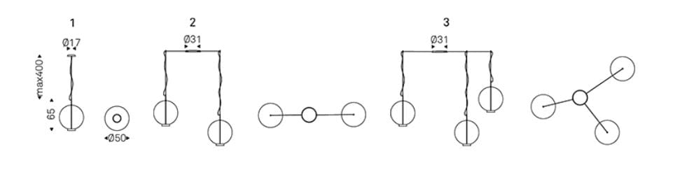 Подвесной светильник из дутого стекла Cattelan italia OHAY ARCH-00066099 - Вид №2
