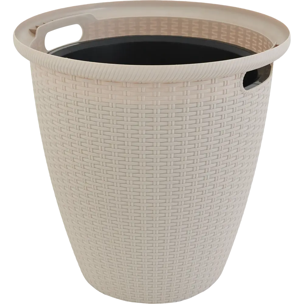 Кашпо Ingreen Rattan ø47 h47 см v27 л пластик молочный шоколад 84281217 STLM-2160205