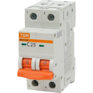 Автоматический выключатель TDM Electric ВА47-60 2P C25 А 6 кА SQ0223-0095 84399511 STLM-2094850