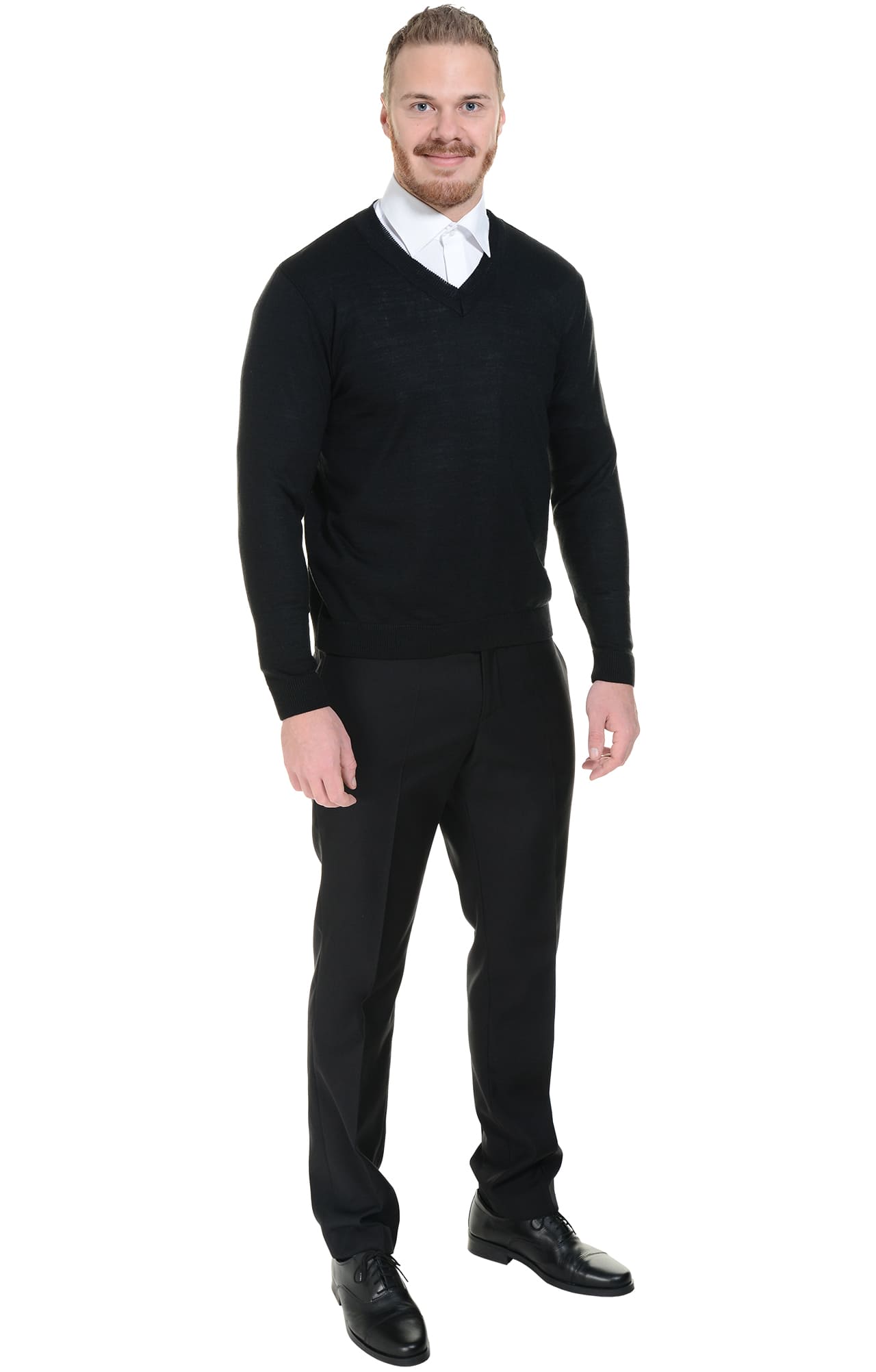 62565 Джемпер мужской черный  Одежда для охранных структур  размер 52-54 Спецодежда  - Вид №4