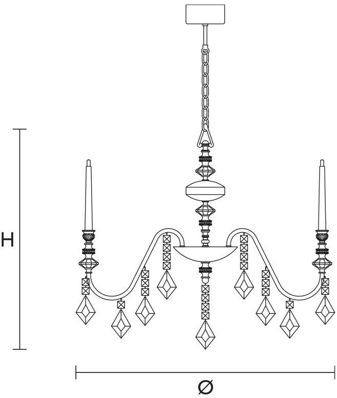 Masiero Металлическая люстра с кристаллами Chic sun-id-1435953 - Вид №2