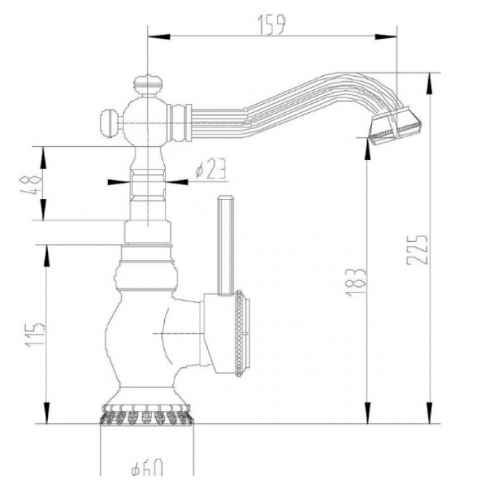 Zorg A 309U-SL смеситель для умывальника Смеситель для кухни Zorg 165 х 225 мм  - Вид №2