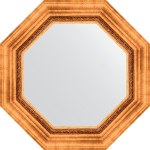 BY 3784 Зеркало в багетной раме - римское золото 88 mm EVOFORM Octagon