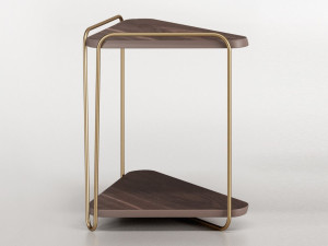 Высокий деревянный треугольный журнальный столик