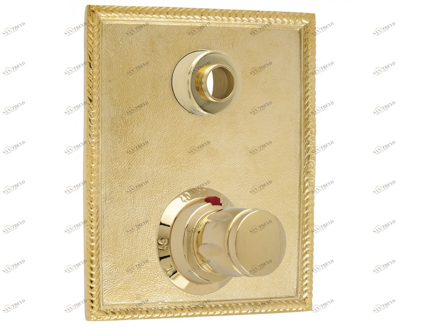 046290.2B0.30 Комплект отделки с ручкой для термостатической системы с переключателем на 2 направления Античная латунь Mestre 