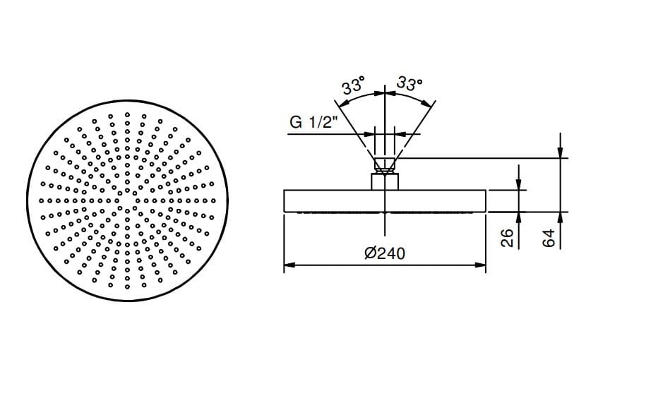 Насадка для душа с дождевой насадкой Fantini Rubinetti 8083+9231 ARCH-00097608 - Вид №1