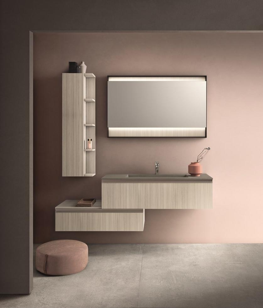 Cerasa Подвесная тумба под умывальник со шкафом, лакированная Cartabianca sun-id-1421871 - Вид №4