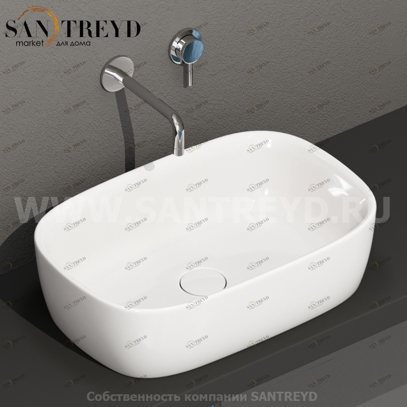 GE045BI Накладная раковина на столешницу  прямоугольная Ceramica Globo GENESIS